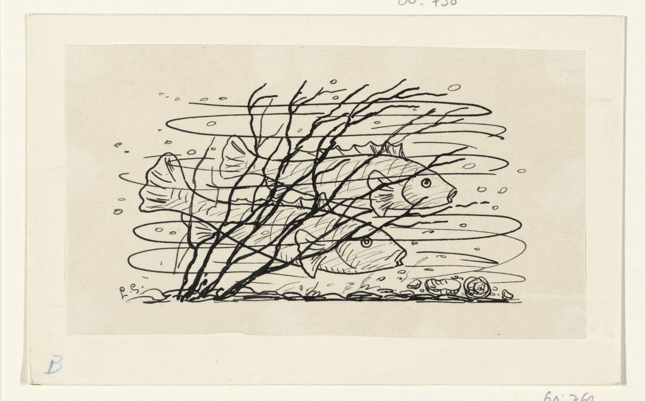 Två fiskar i vattnet av Leo Gestel (signed by artist)
