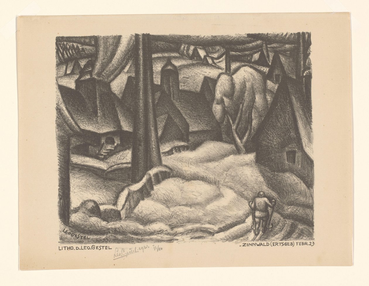 Zinnwald (Ertsgebergte) (originaltitel på objekt) av Leo Gestel (signed by artist)