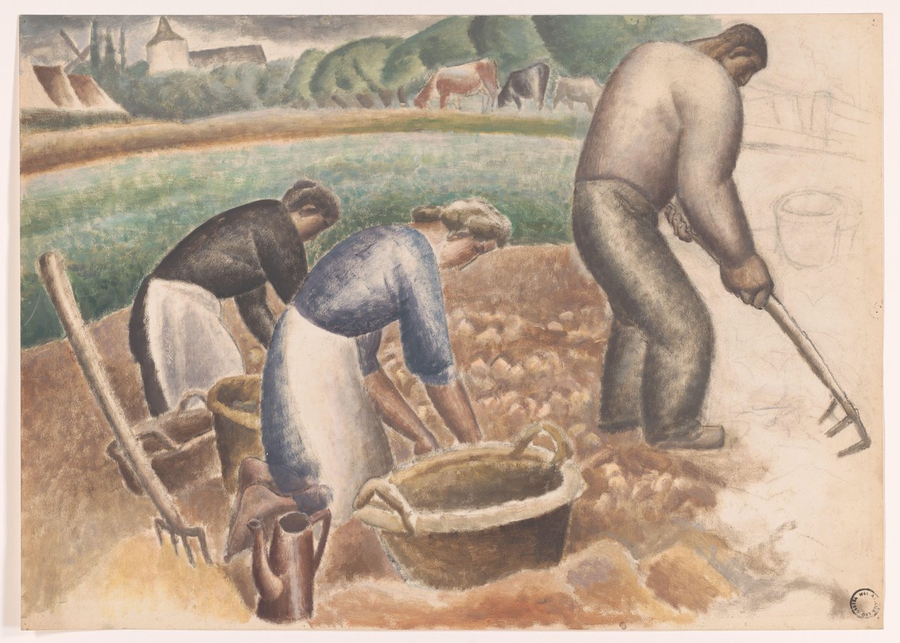 Potatisupptagare på fältet av Leo Gestel