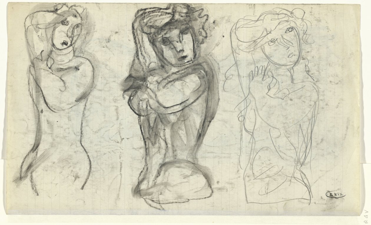 Tre nakna kvinnor av Leo Gestel
