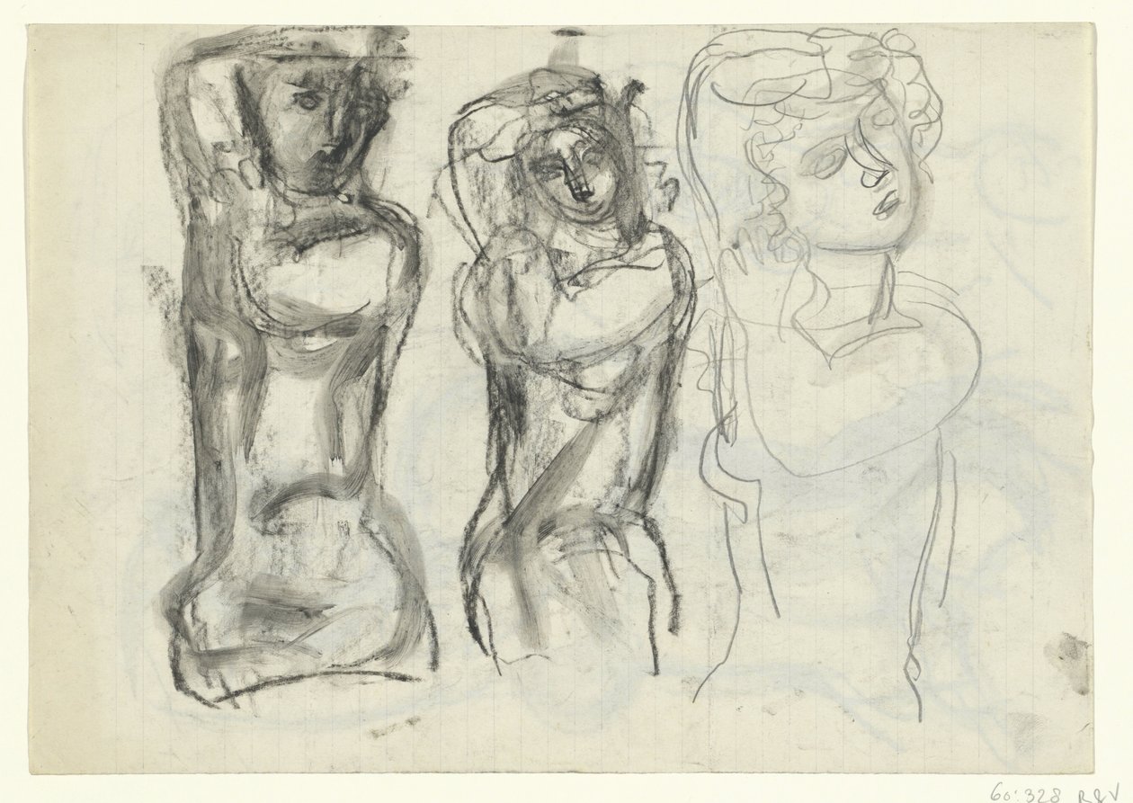 Tre nakna kvinnor av Leo Gestel
