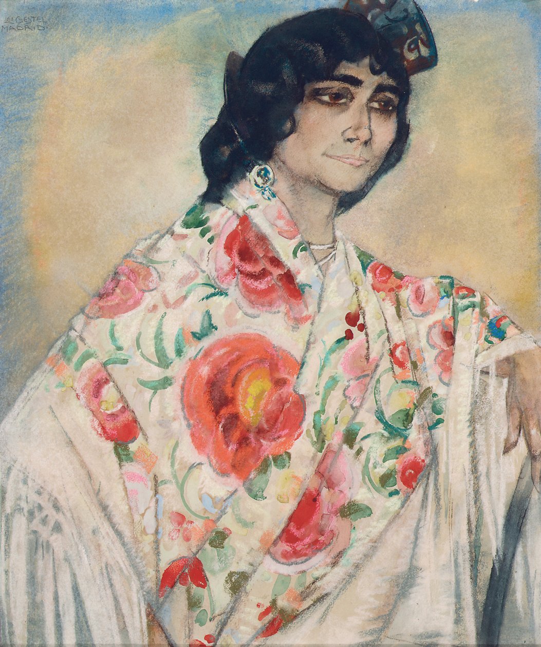 Gitana, c. 1914 (pastell och akvarell på papper) av Leo Gestel