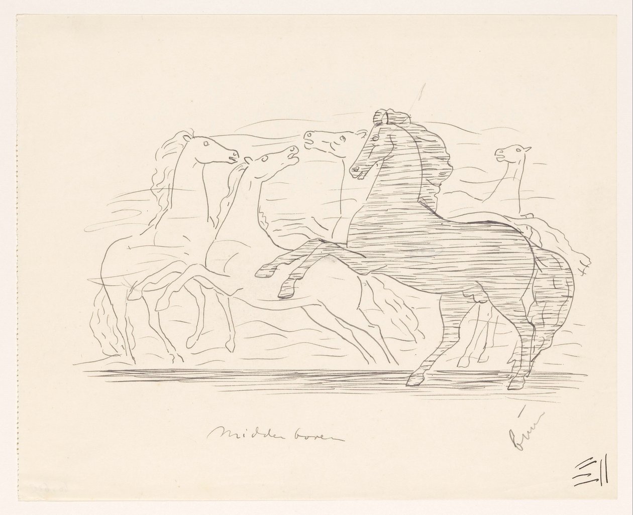 Flock hästar av Leo Gestel