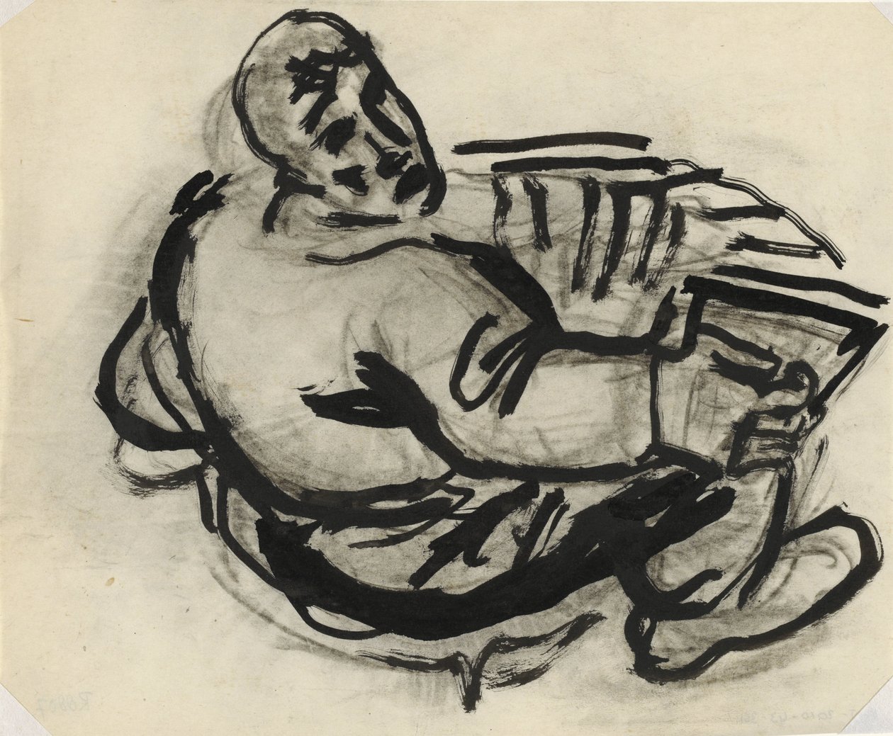 Man med dragspel Utan titel av Leo Gestel