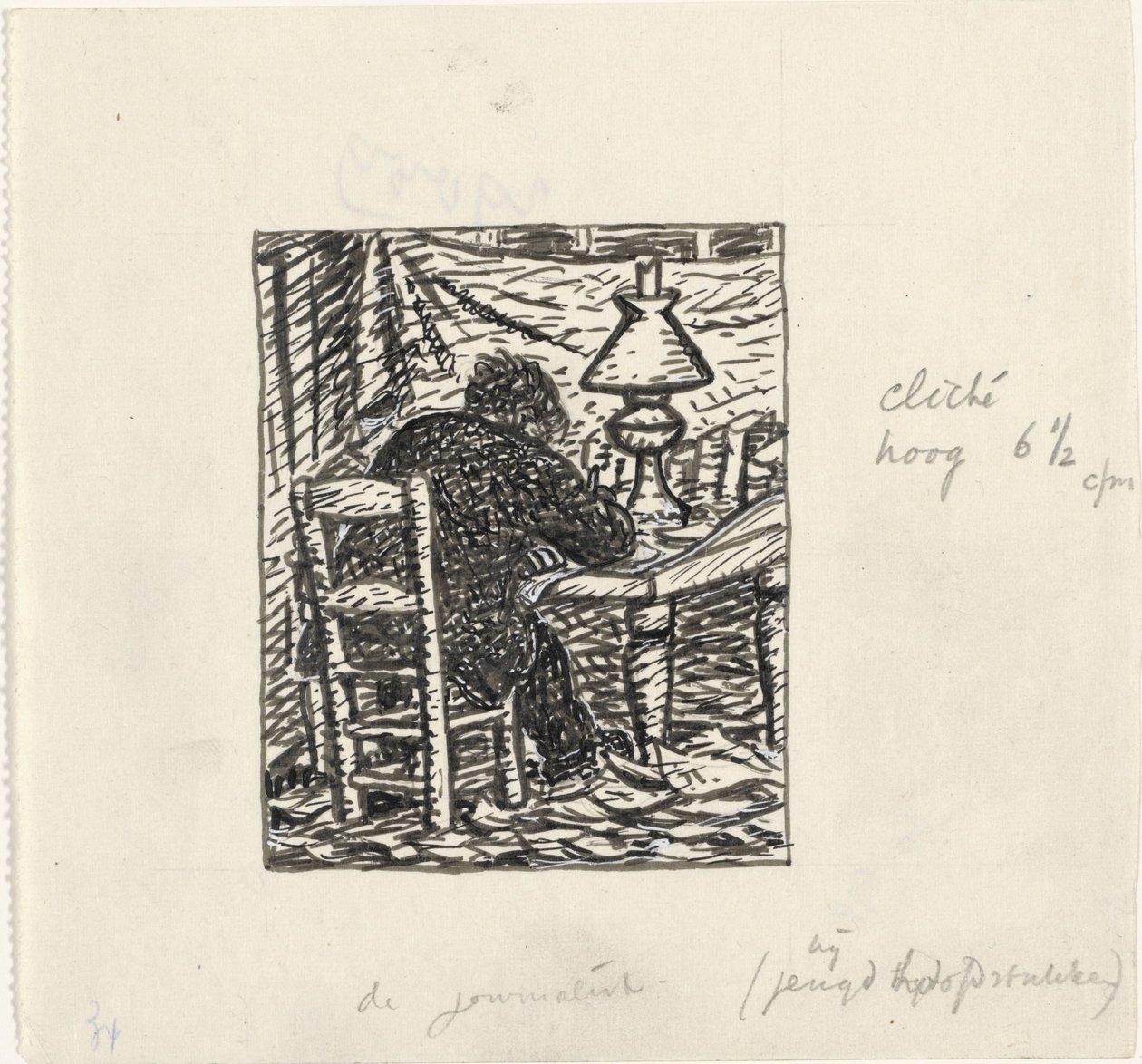 Man skriver vid ett bord av Leo Gestel
