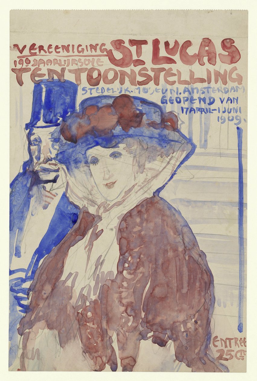 Design för affischen för den 19:e årliga utställningen av Vereening St. Lukas i Stedelijk Museum i Amsterdam av Leo Gestel