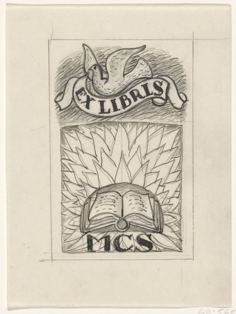 Design för ett ex-libris av MCS av Leo Gestel