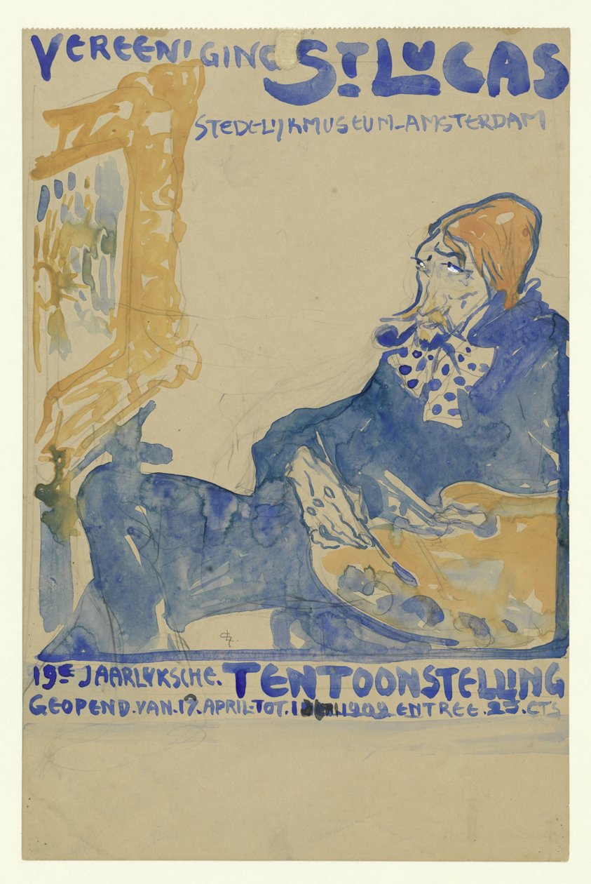 Design för affischen för den 19:e årliga utställningen av Vereening St. Lukas i Stedelijk Museum i Amsterdam av Leo Gestel