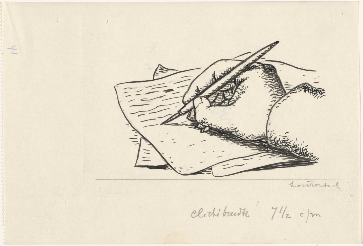 skrivande hand av Leo Gestel