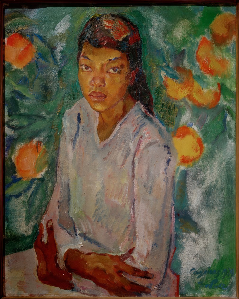Julia vid apelsinbusken av Leo Putz