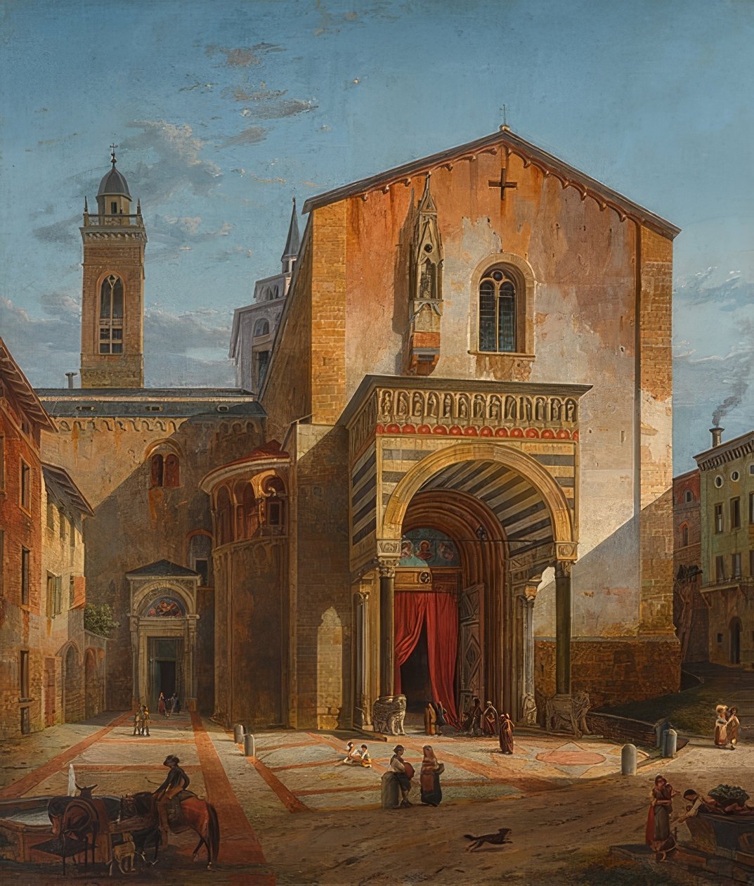 Bergamo - Utsikt över S. Maria Maggiores södra korsarm av Leo von Klenze