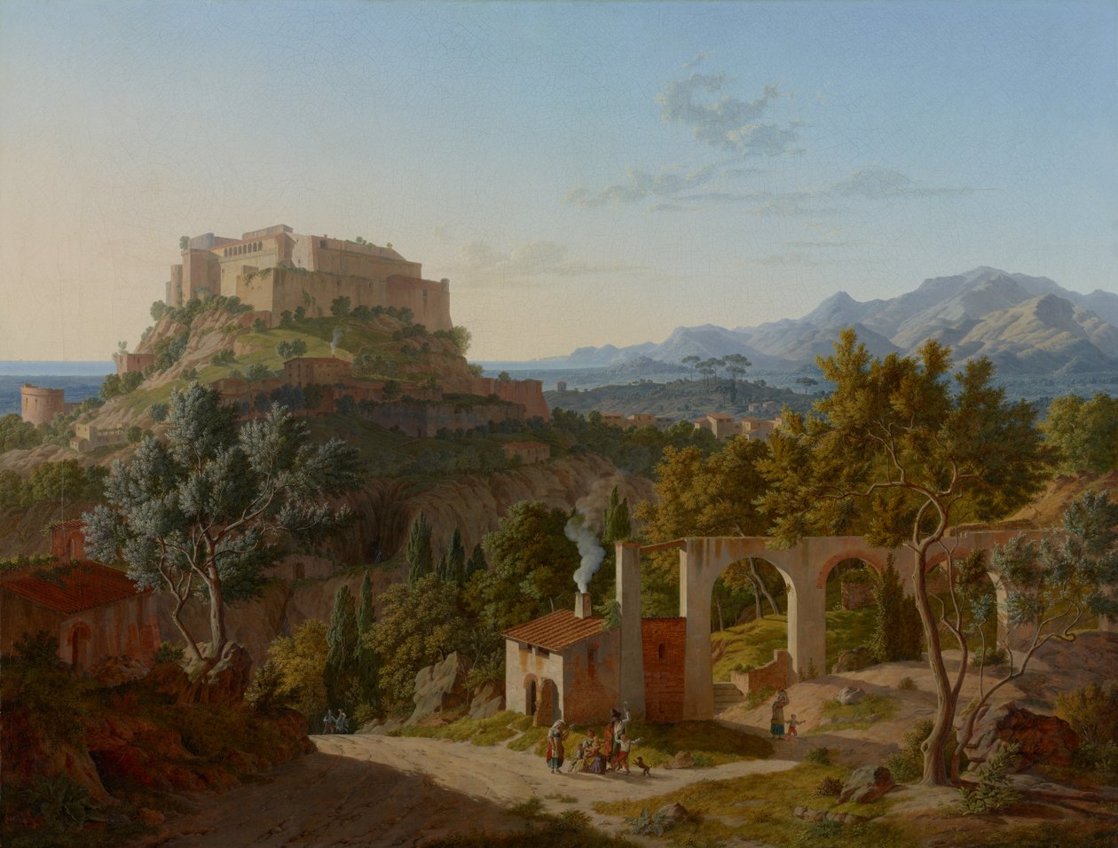 Landskap med slottet i Massa di Carrara av Leo von Klenze
