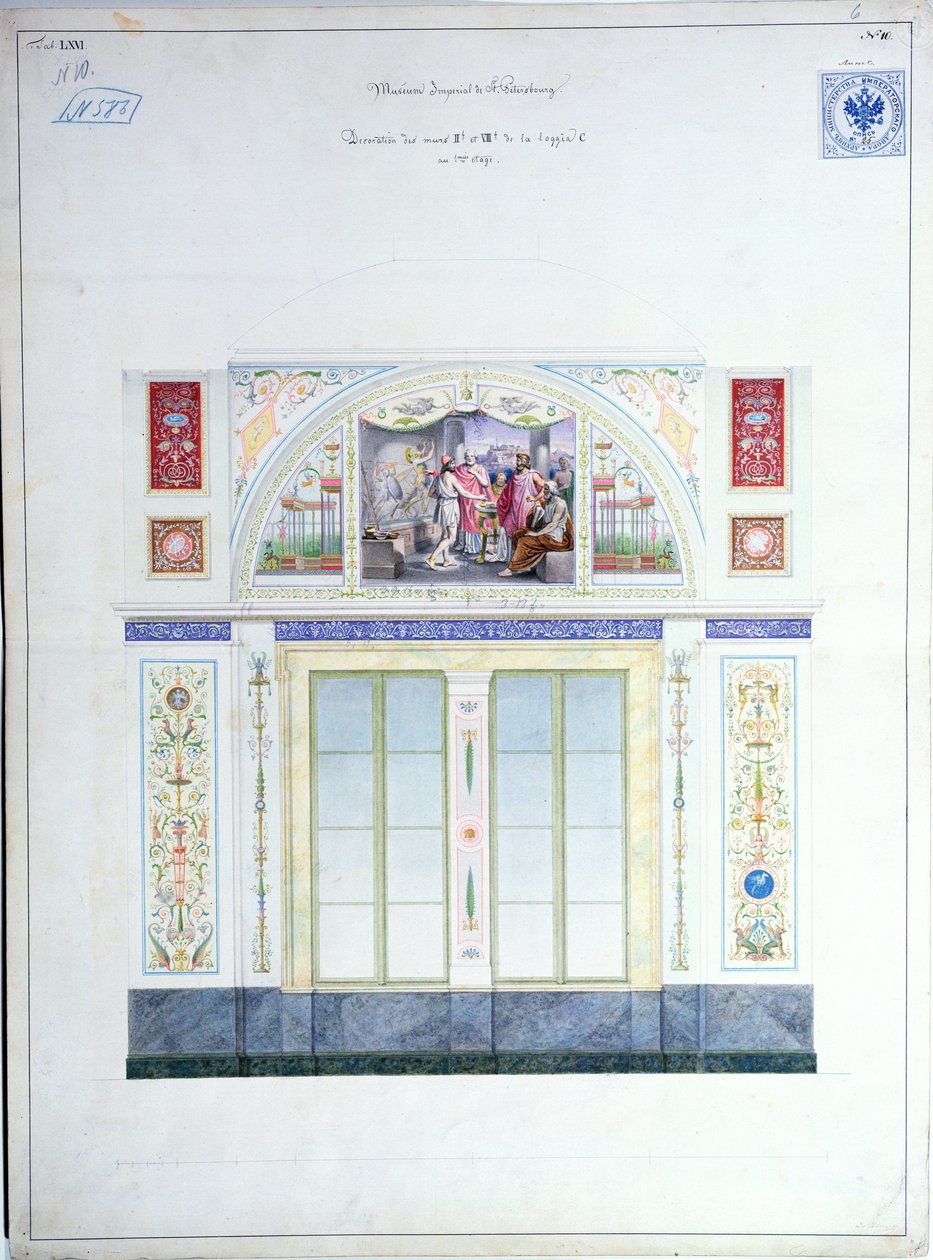Väggmålning för Eremitaget, St. Petersburg, c.1840 av Leo von Klenze