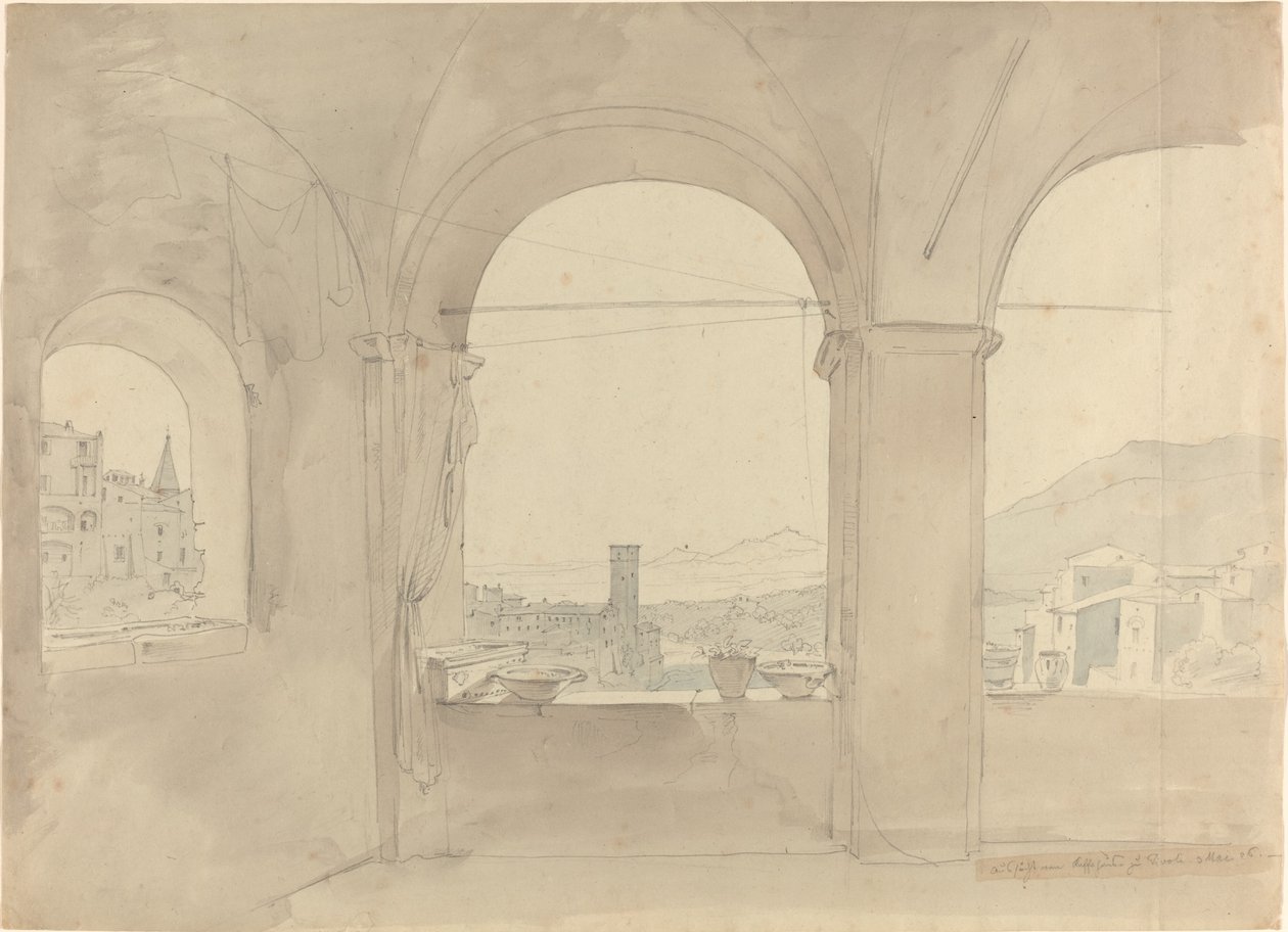 Panorama över Tivoli från en Loggia av Leo von Klenze