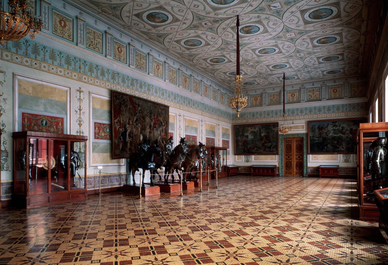 Eremitagets Knight Hall Arsenal i Sankt Petersburg, c1800-talet av Leo von Klenze