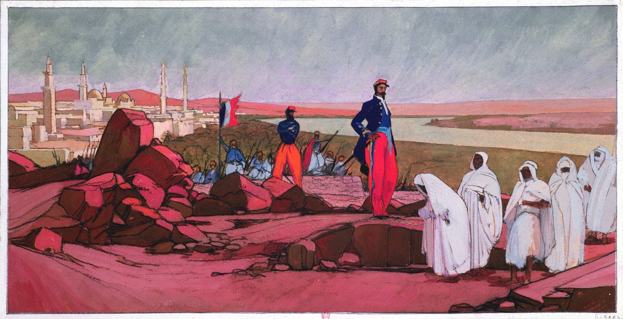 Louis Faidherbe (1818-1889) släppte Medina (Mali) fri, ca 1910-20 av Georges de Feure