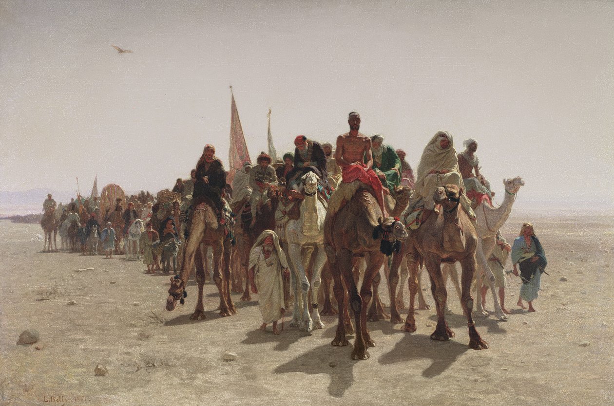 Pilgrimer på väg till Mecka, 1861 av Leon Auguste Adolphe Belly