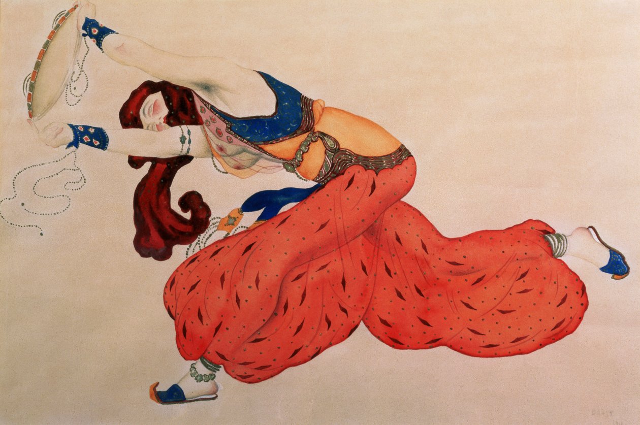 Studie för en figur av en dansare till Scheherazade av Leon Bakst