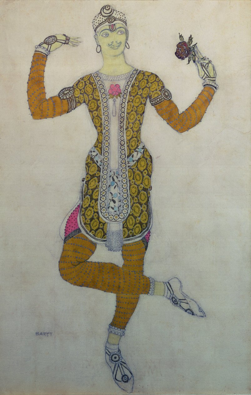 Kostymdesign för Nijinsky i Le Festin, 1909 av Leon Bakst
