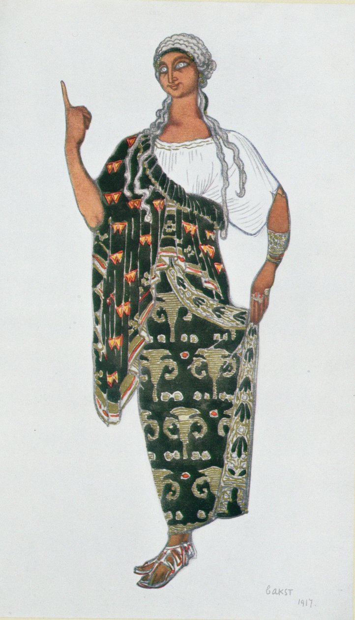 Kostymdesign från Phedre, 1917 av Leon Bakst