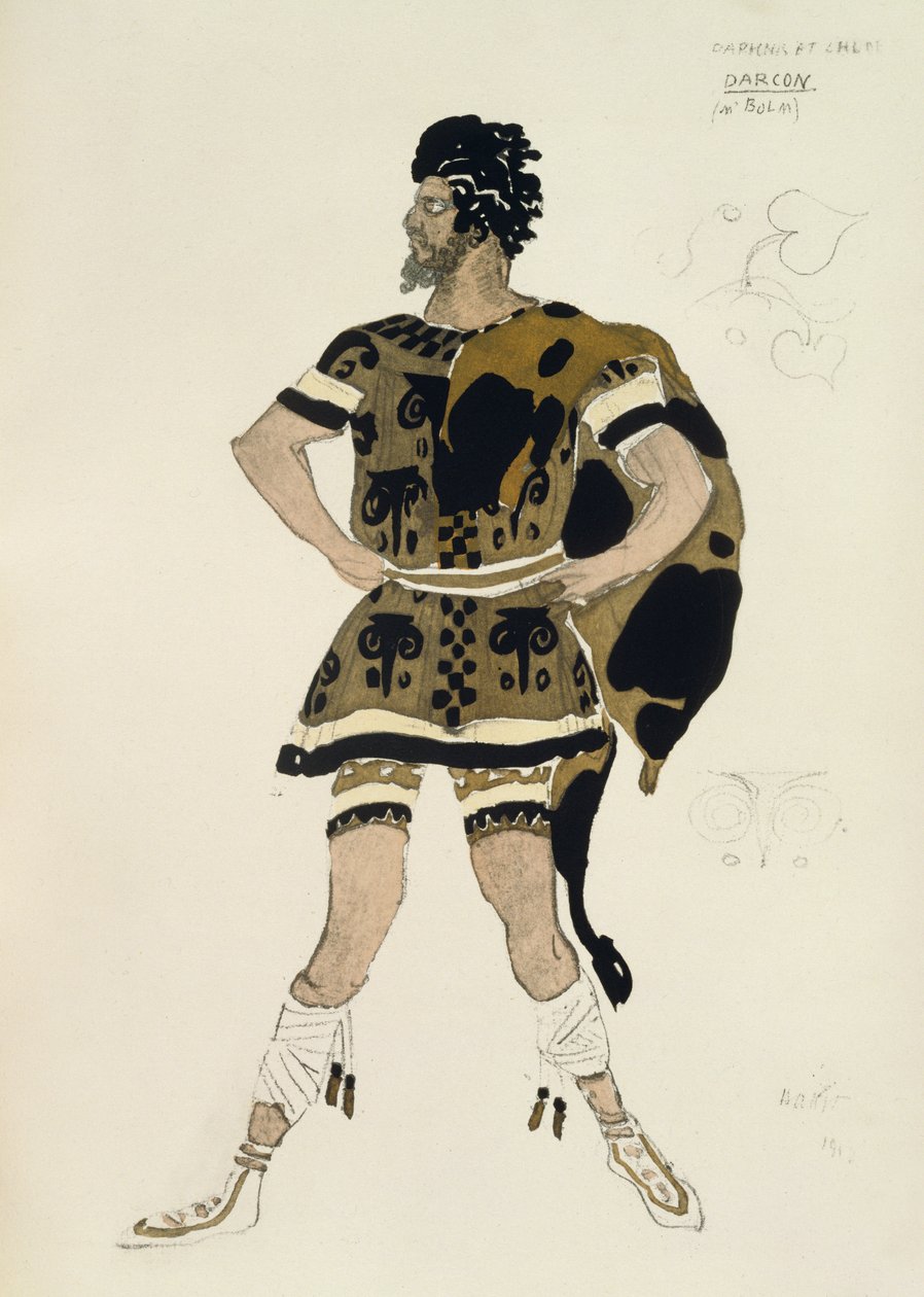 Kostym för Darcon, från Daphnis och Chloe, ca 1912 av Leon Bakst