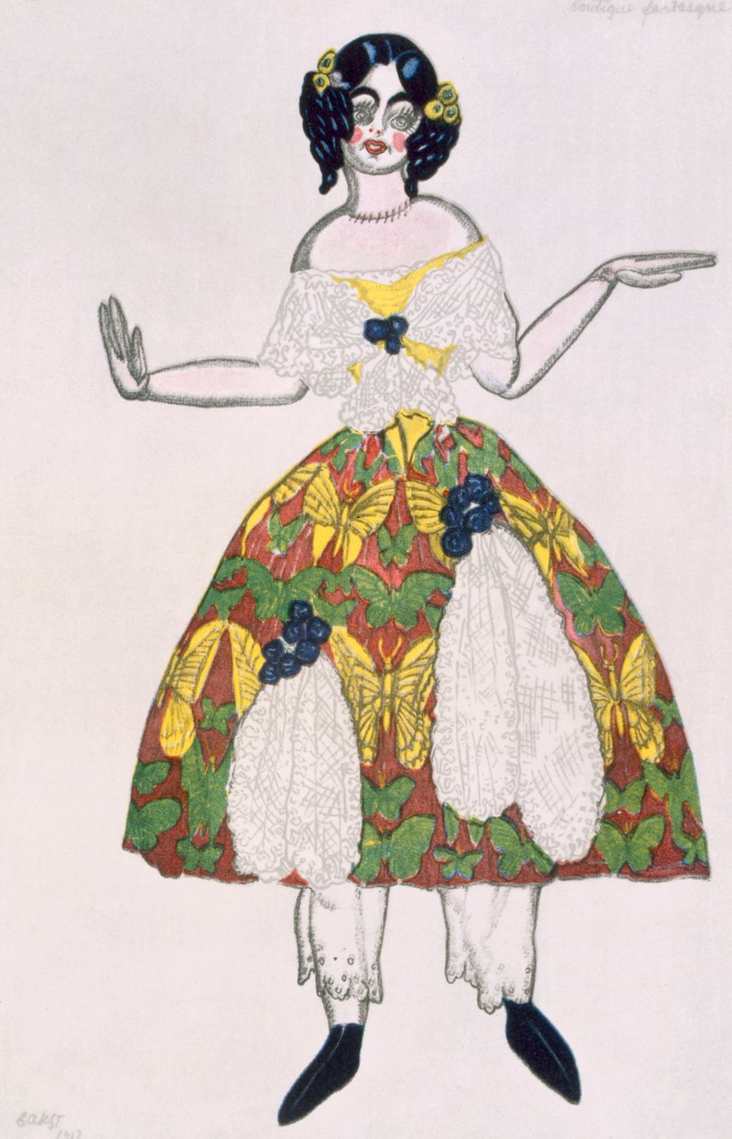 Kostym för en kvinnlig docka, från La Boutique Fantastique, 1917 av Leon Bakst