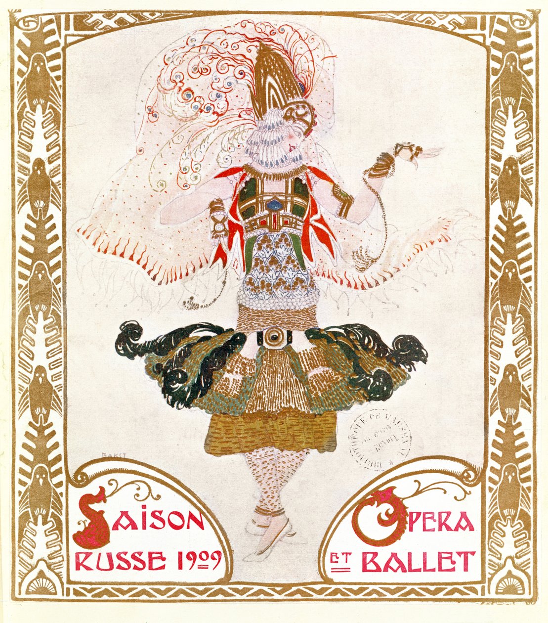 Omslag till ett program för den ryska säsongen av opera och balett, 1909 av Leon Bakst