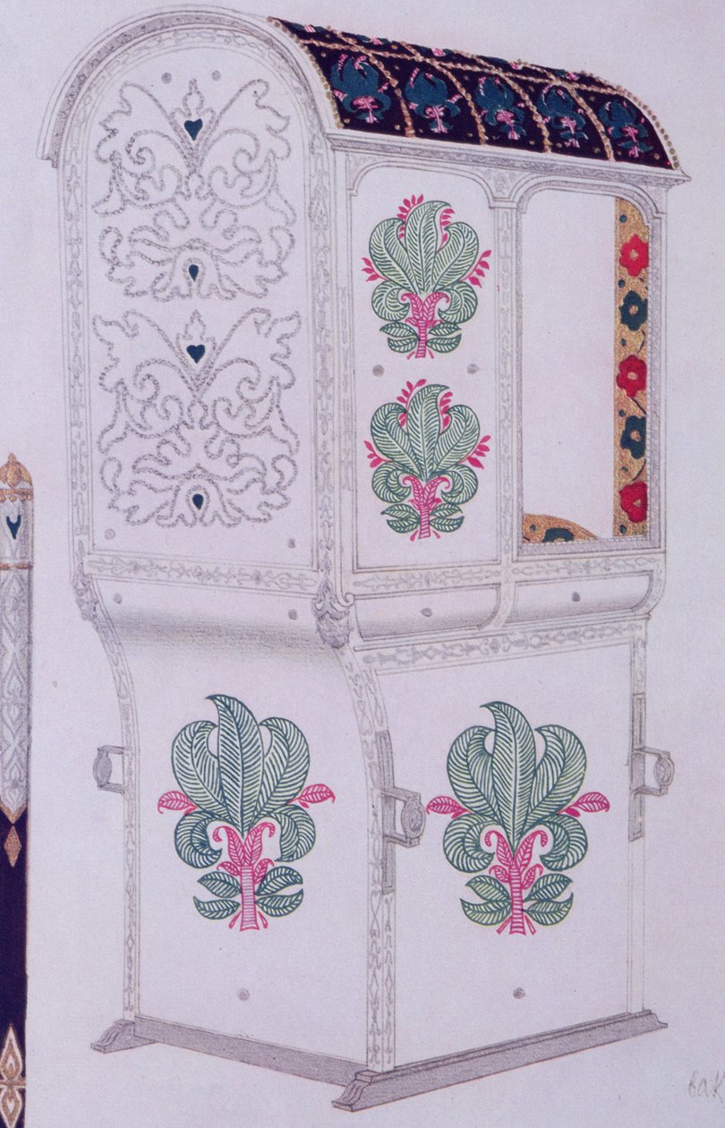 Design för The Sedan Chair of Scheherazade, från Sleeping Beauty, 1921 av Leon Bakst