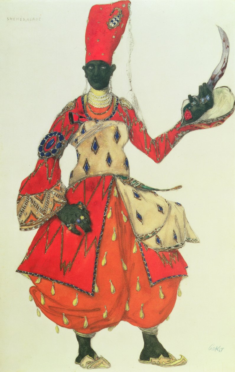 Eunuckdräkt från Scheherazade av Rimsky-Korsakov (design) (wc) av Leon Bakst
