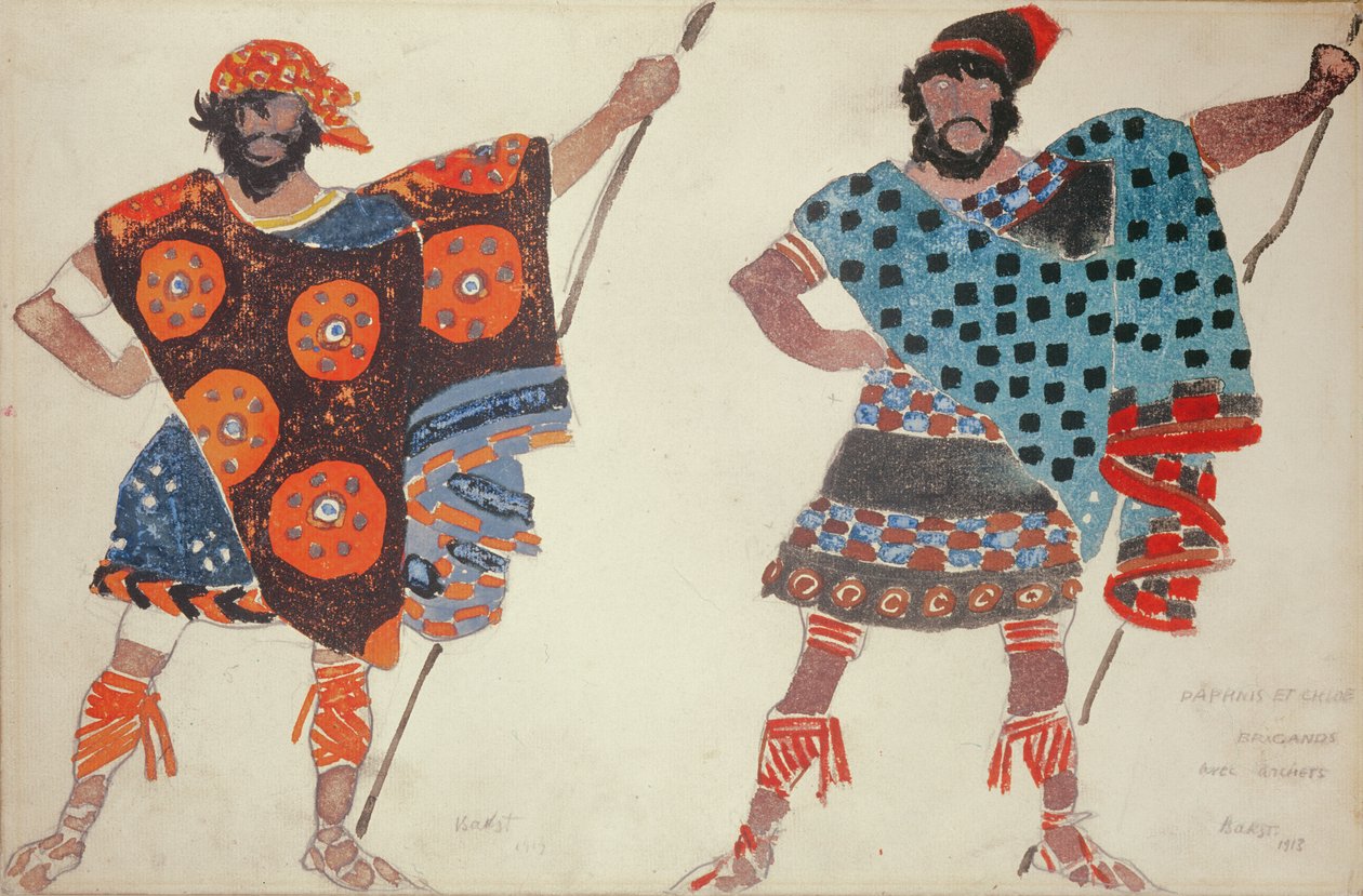 Piratkostym för Daphnis och Chloe, 1913 (akvarell på tavla) av Leon Bakst