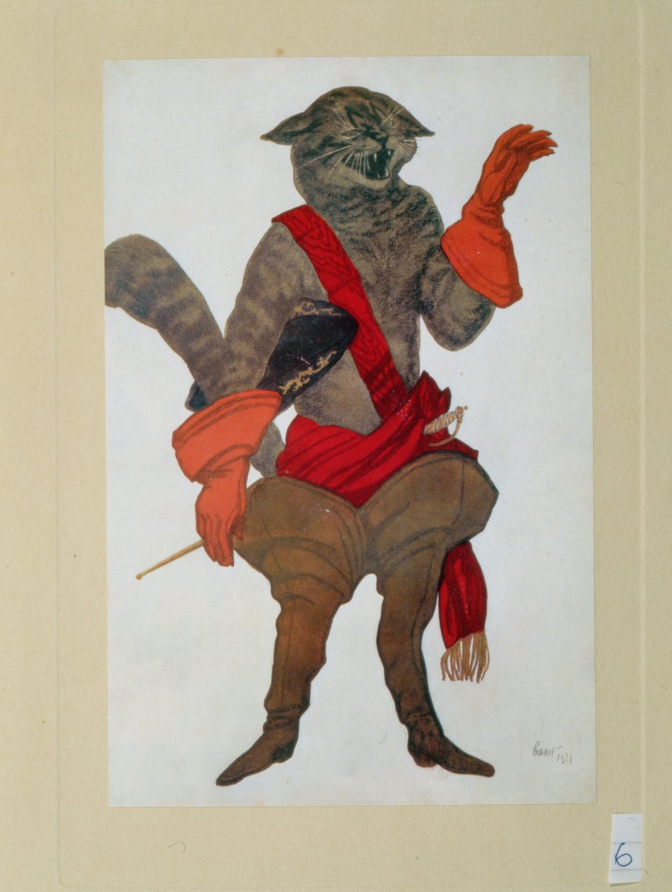 Puss in Boots, från Törnrosa, 1921 av Leon Bakst
