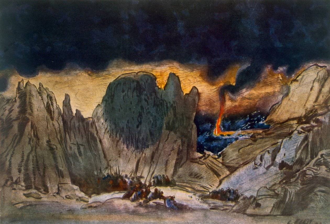 Landskapsdesign från Phedre, 1917 av Leon Bakst