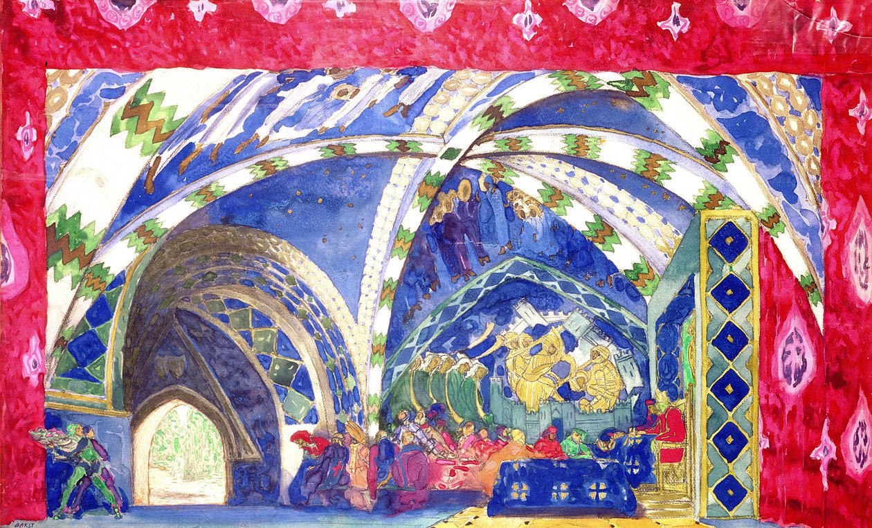 Scenografi till "La Pisanelle, Ou La Mort Parfumee" av Gabriele d