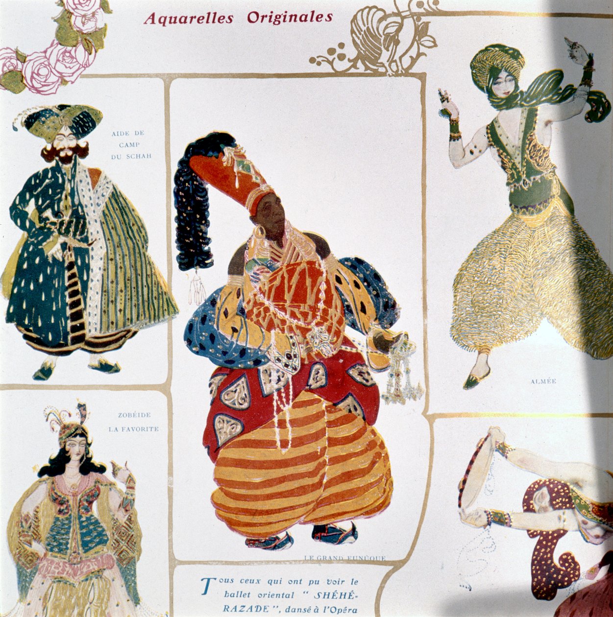 Den stora eunucken, kostymdesign för Diaghilevs uppsättning av baletten Scheherazade, 1910 av Leon Bakst