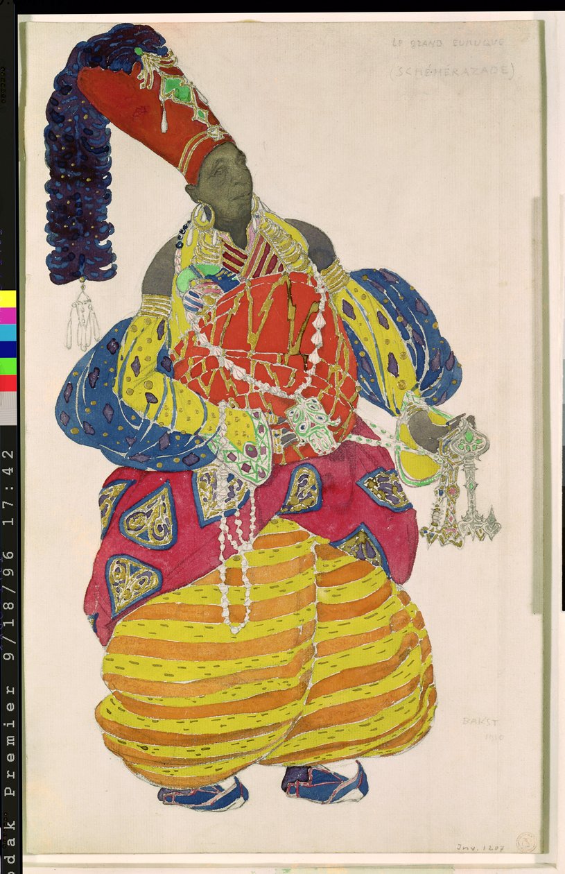 The Great Eunuch, kostymdesign för Diaghilevs produktion av baletten 