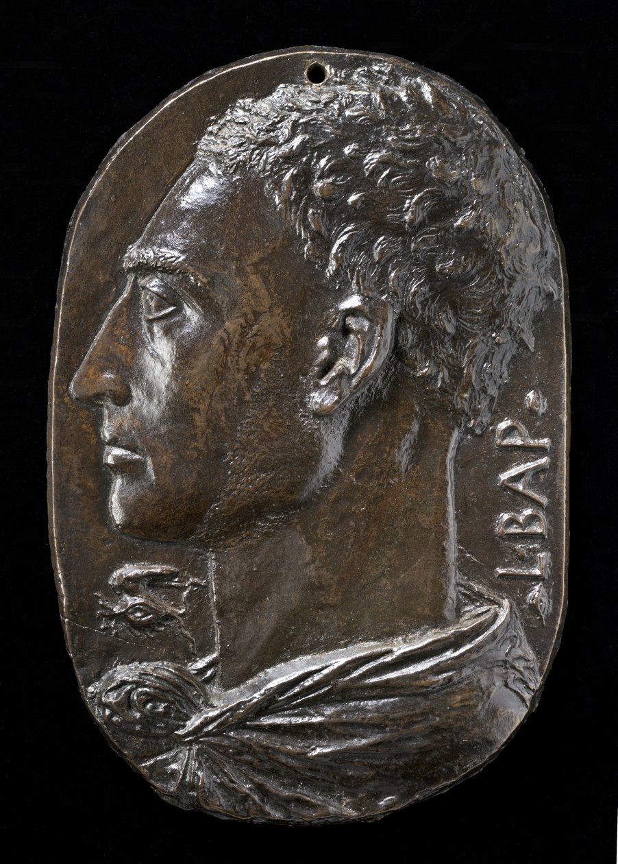 Självporträtt, ca 1435 (brons) av Leon Battista Alberti