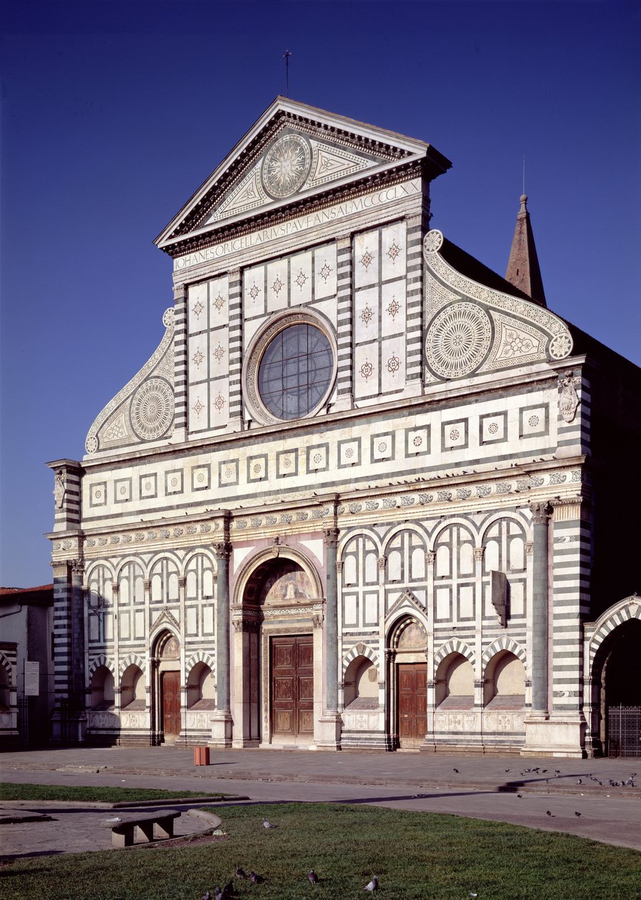 Utsikt över fasaden, c.1456-70 av Leon Battista Alberti