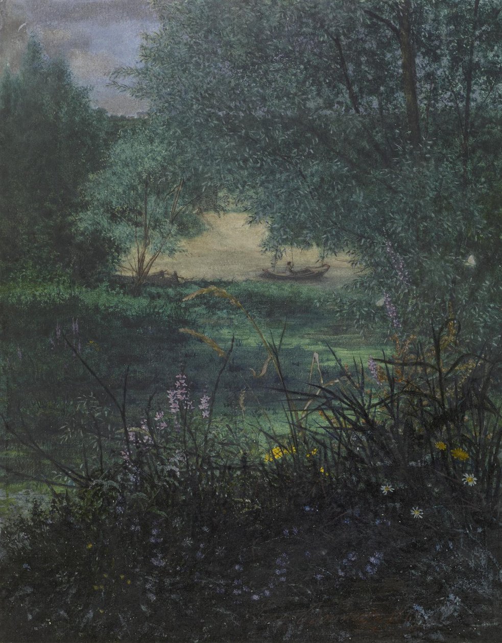Fisherman, 1865 (wc, gouache och penna och bläck på papper) av Léon Bonvin