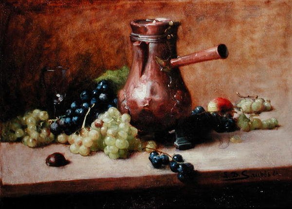 Stilleben med druvor, 1881 av Leon Daniel Saubes