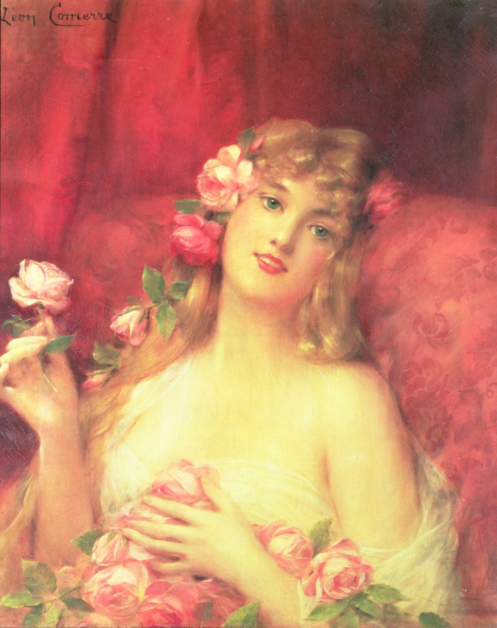 Kvinna med en ros av Leon Francois Comerre