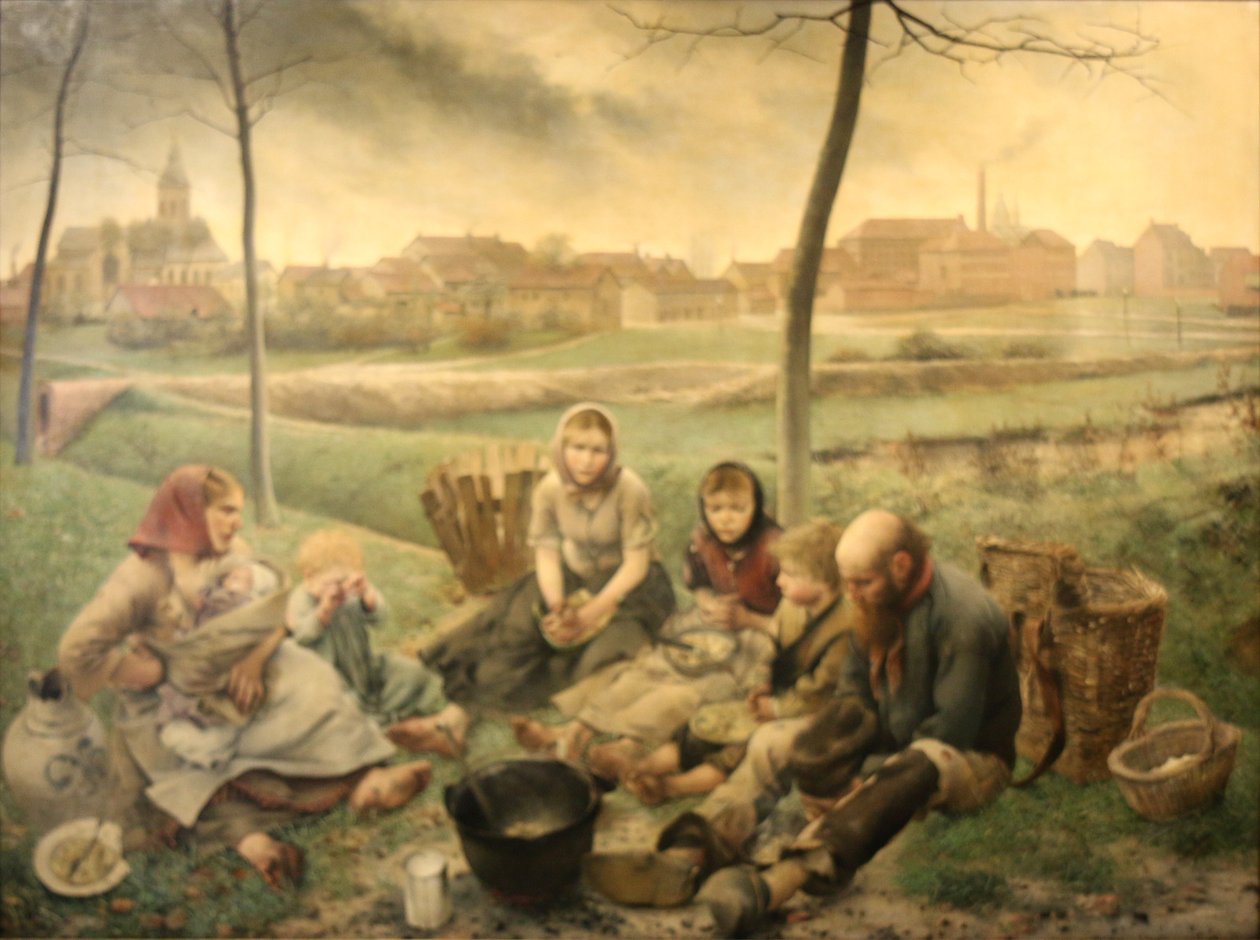  Les marchands de craie-MidinEnglish: The chalk sellers-At NoonnNederlands: De Krijtverkopers-Middagn  av Léon Frédéric
