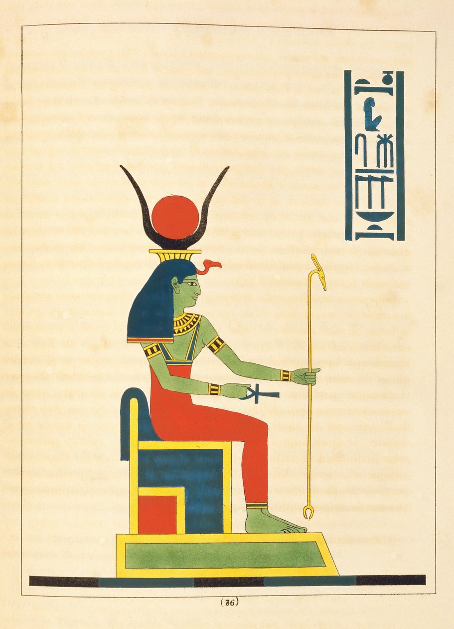 Gudinnan Nut, illustration från Pantheon egyptien: samling mytologiska karaktärer från det antika Egypten av Jean-Francois Champollion, publicerad 1823-25 av Leon Jean Joseph Dubois