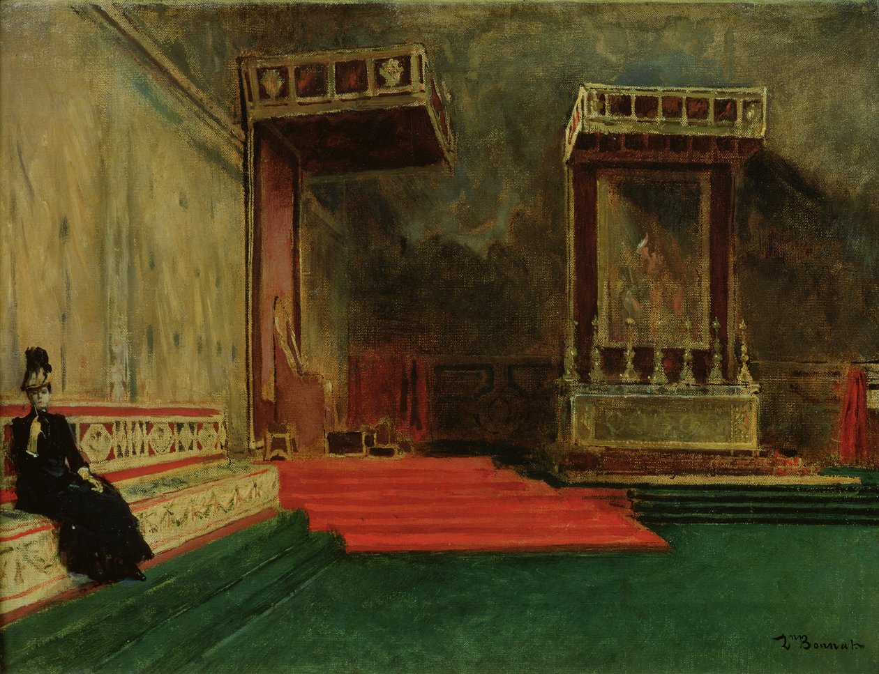 Interiör av Sixtinska kapellet, Rom av Leon Joseph Florentin Bonnat