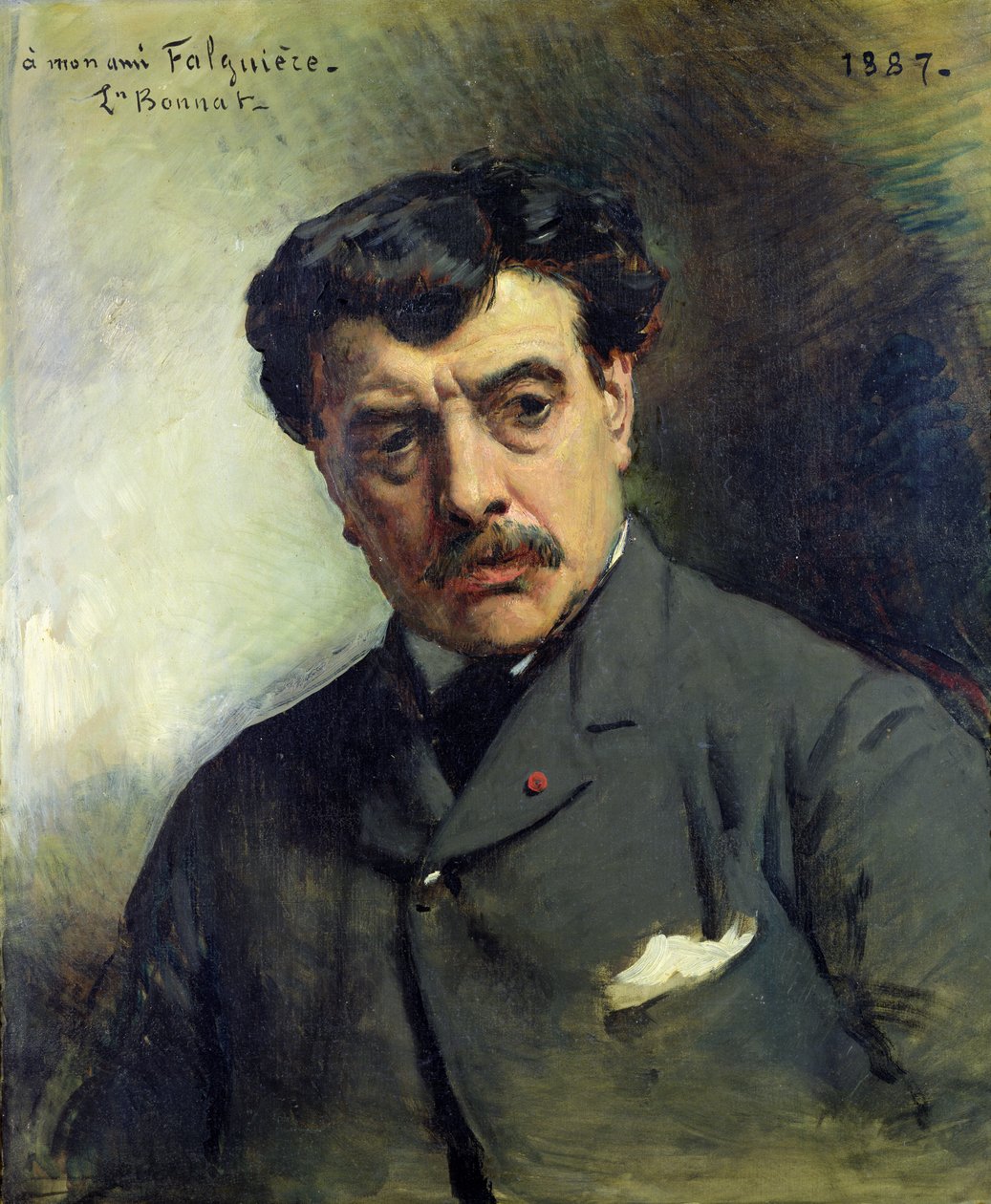Porträtt av Alexander Falguiere (1831-1900) 1887 av Leon Joseph Florentin Bonnat