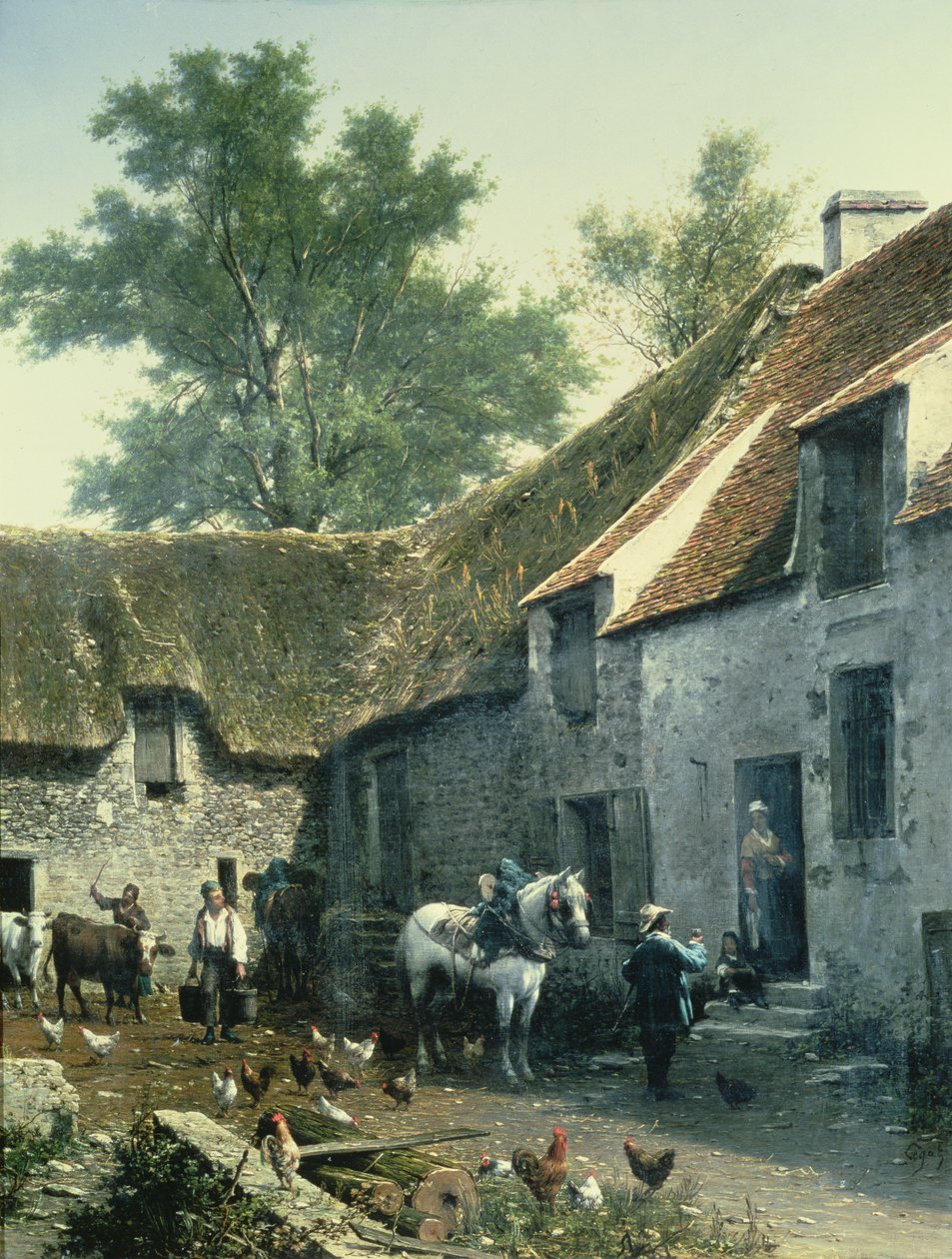 Gårdsscen av Leon Legat