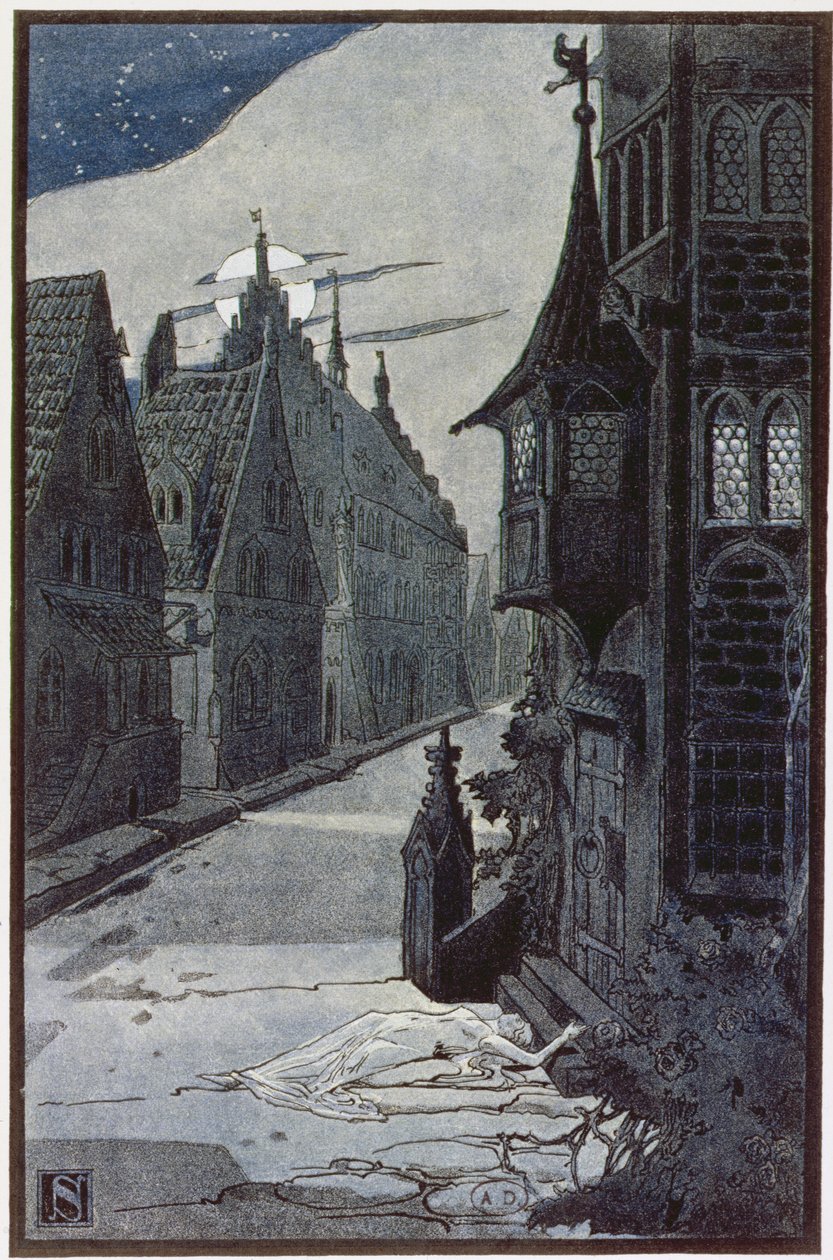 Pesten i Guebwiller 1348, från The Legends of Alsace av Georges Spetz, 1905 av Leon Schnug