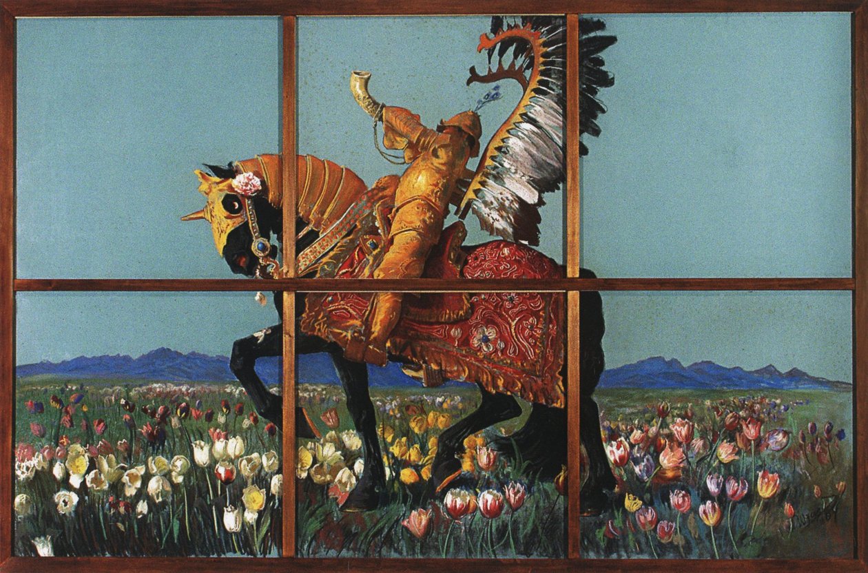 Knight among flowers. av Leon Wyczokowski