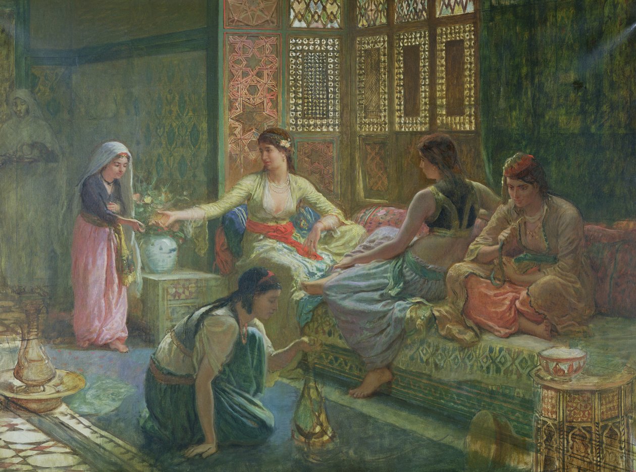 Interiör av ett harem, ca 1865 av Leon Auguste Adolphe Belly