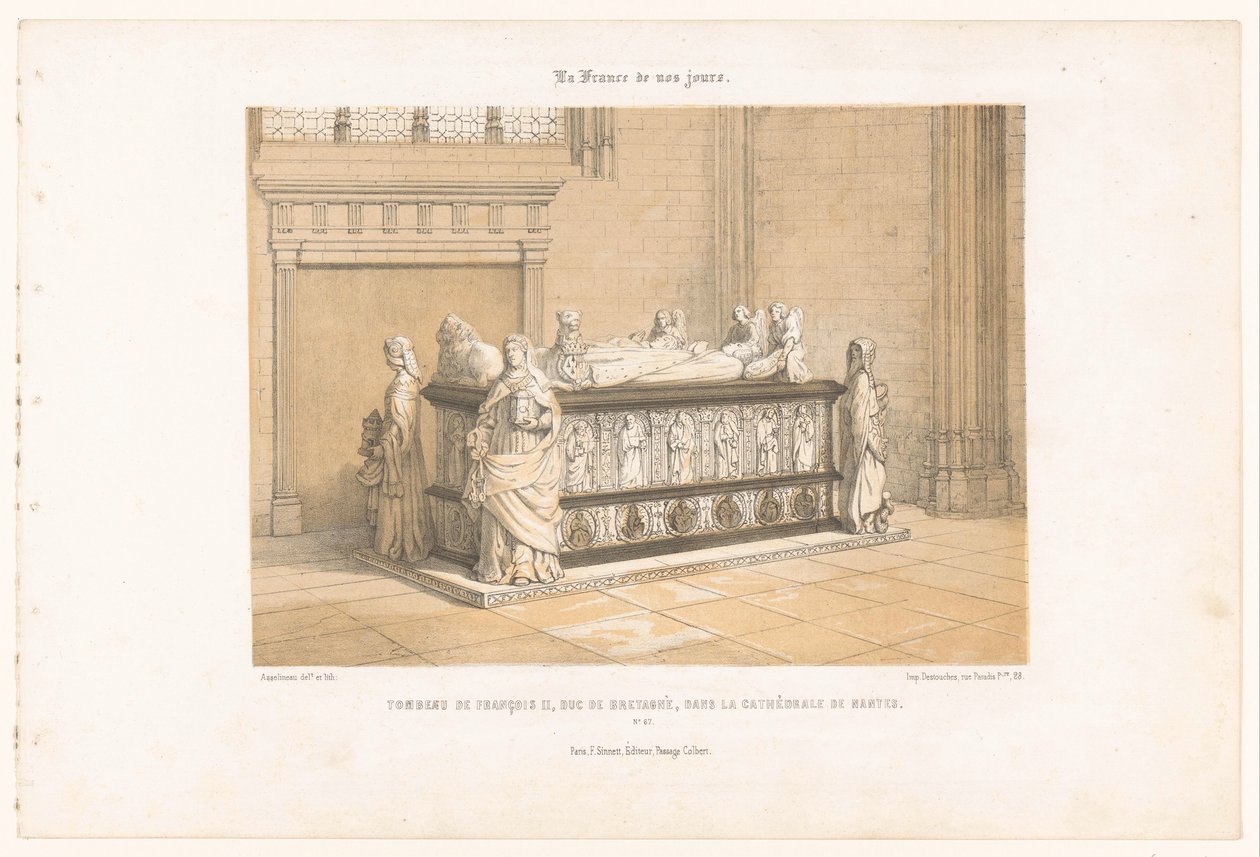 Graven av François II av Bretagne i Nantes, katedralen Tombeau de François II, duc de Bretagne, dans la cathédrale de Nantes (titel på objektet) Contemporary France (serietitel) La France de nos jours (serietitel på objekt) av Leon Auguste Asselineau