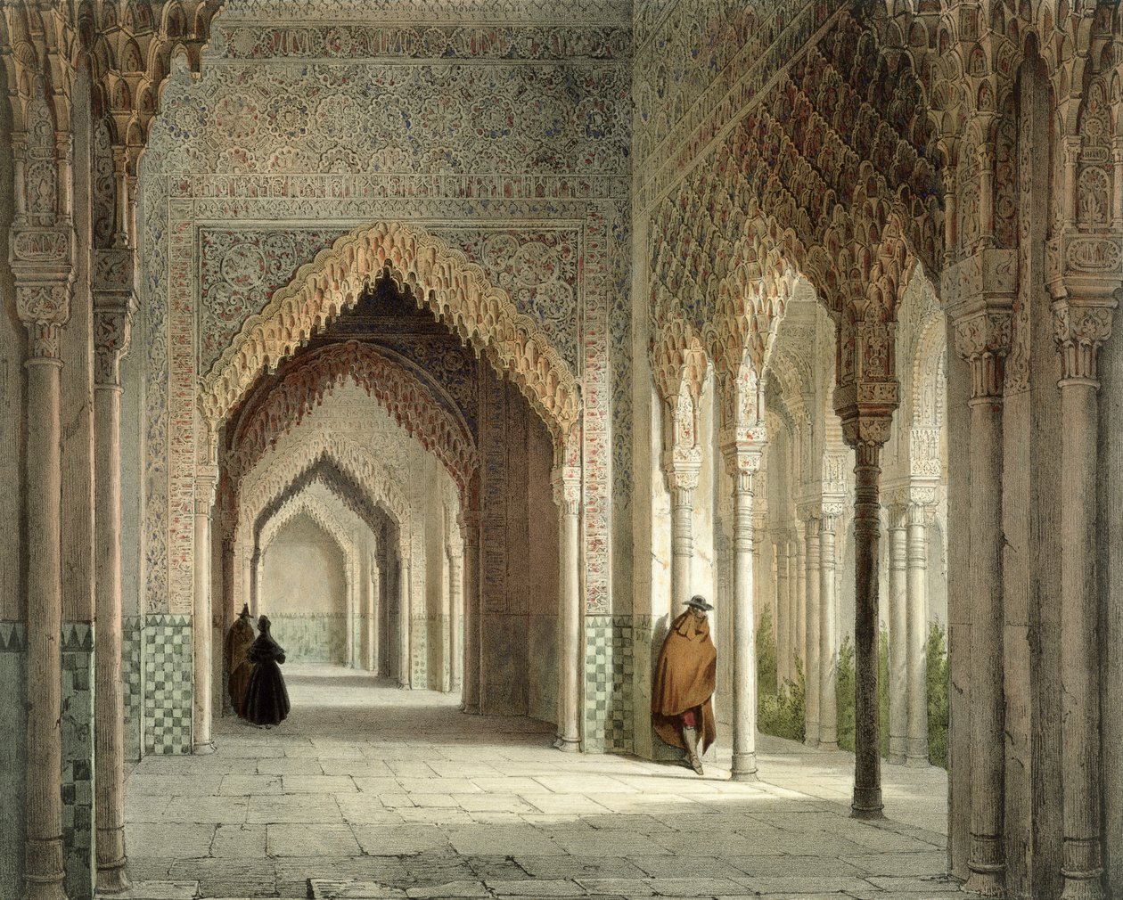 Rättssalen i Alhambra, Granada, 1853 av Leon Auguste Asselineau